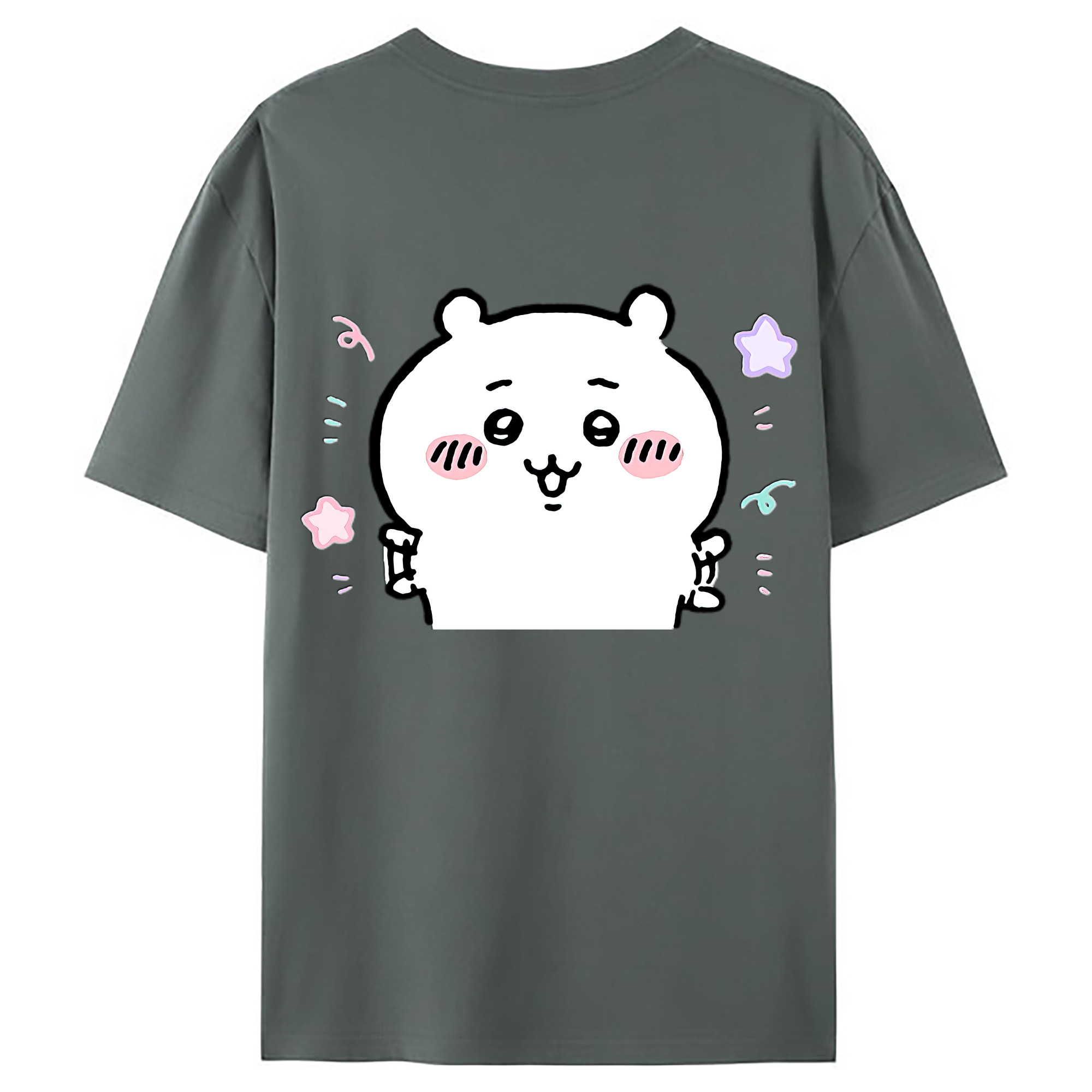 （画像用） ちいかわ ちいかわ Chii-kawa chiikawa 綿100％ メンズ半袖Tシャツ（バックプリント） 通気性
